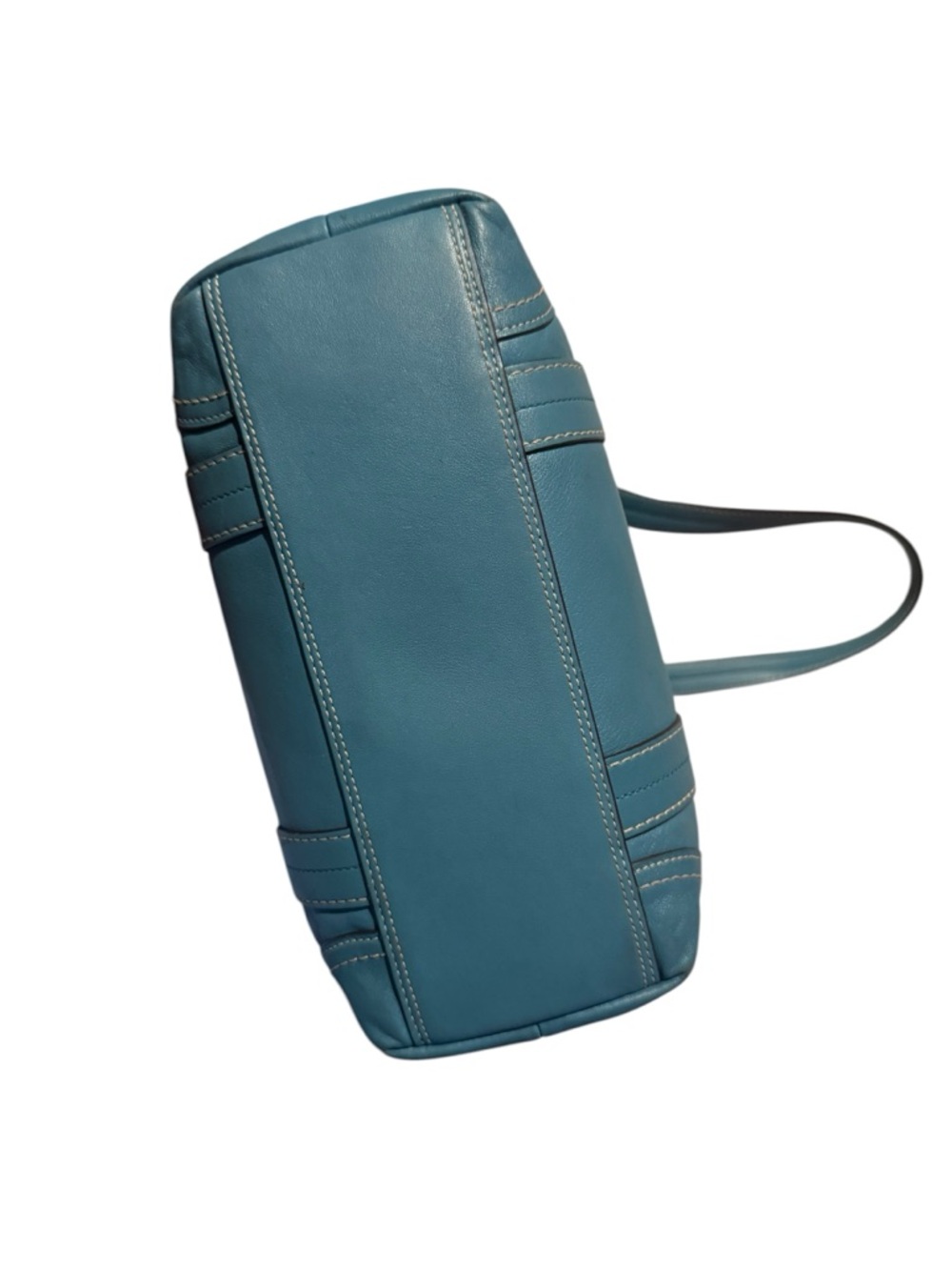 Vintage Coach Hampton Teal Leather Tote Bag - Picture 4 of 6